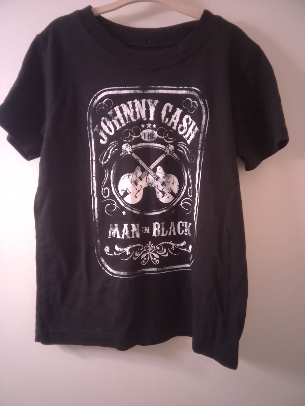 Johnny Cash Kids' Black Graphic Short Sleeve Tee